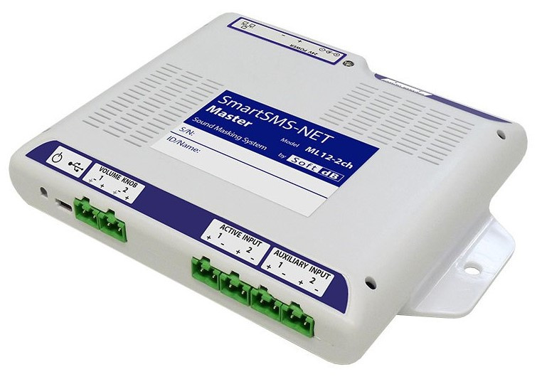 Soft dB ML12-2ch — двухканальный сетевой контроллер звукомаскировочной системы
