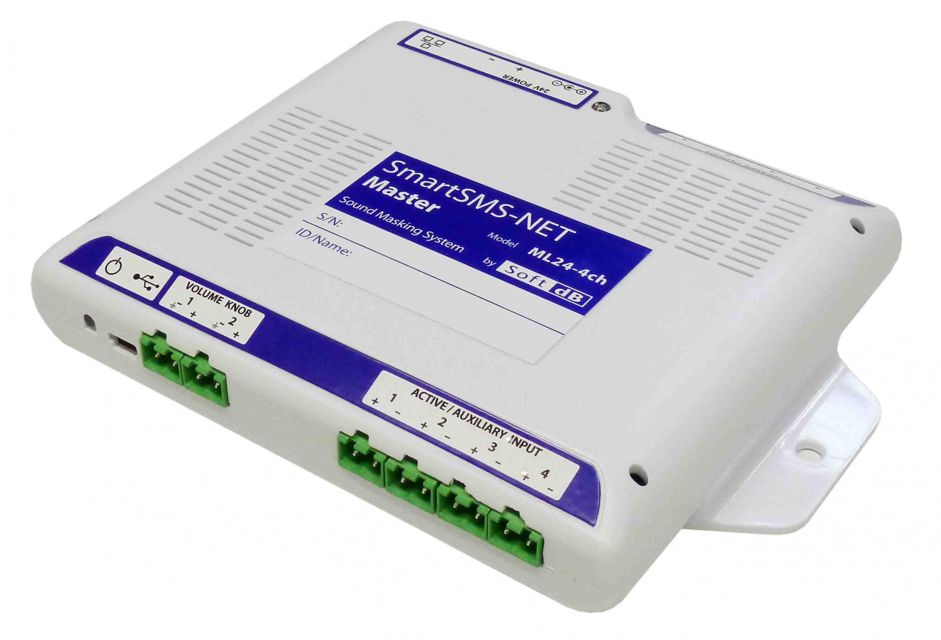 Soft dB ML24-4ch — 4-х канальный сетевой контроллер звукомаскировочной системы