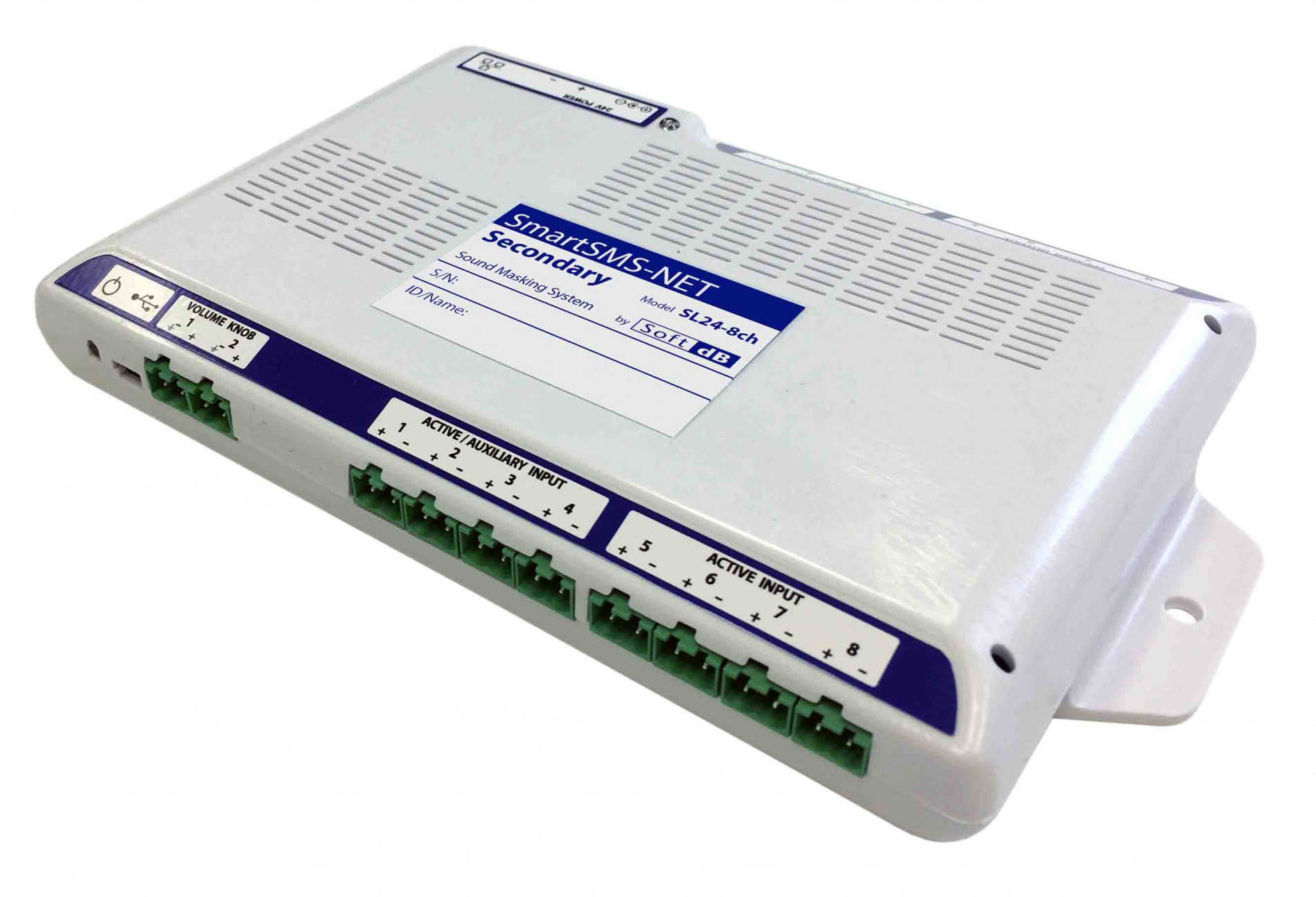 Soft dB SL24-8ch — 8-ми канальный сетевой контроллер звукомаскировочной системы (ведомый)