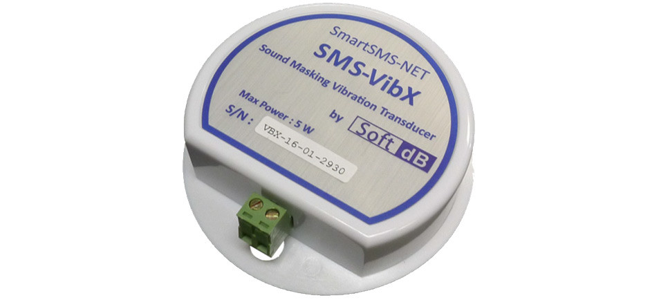 Soft dB SMS-VibX вибрационный динамик звукомаскировочной системы Soft dB для установки за потолком, стеной или перегородкой из дерева или гипсокартона