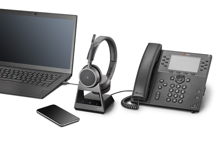 Voyager 4220 Office-2 — беспроводная гарнитура для стационарного телефона, ПК и мобильных устройств (Bluetooth, Microsoft Teams, USB-C)